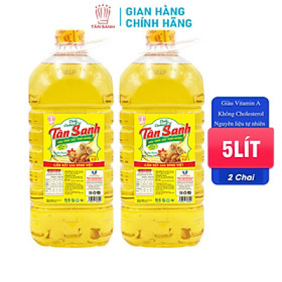 Combo 2 Chai Dầu ăn Tân Sanh Chiên Giòn Thượng Hạng Chai 5 Lít