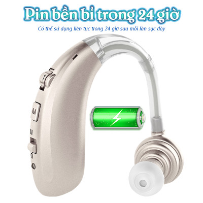 Máy trợ thính không dây pin sạc Axon A-360 - Kết nối Bluetooth, có bộ lọc tiếng ồn, tặng kèm hộp đựng máy