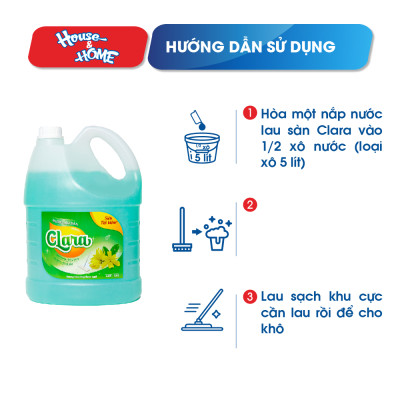 Nước lau sàn Clara hương hoa rừng thơm ngát can 3,8kg