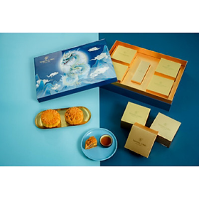 Bộ Hộp Bánh Trung Thu 4 Bánh 2 Trứng 220g Long Hưng - Thành Long (880g) - Việt Nam