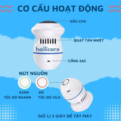 Máy Chà Gót Chân, ( HÌNH NẤM )  Máy Mài Gót Chân Tẩy tế bào chết, tại Nhà, tiện dụng,Sạc Pin Tích Điện..