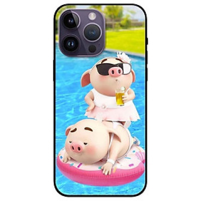 Ốp lưng dành cho Iphone 14 - Iphone 14 Plus - Iphone 14 Pro - Iphone 14 Pro Max - Cặp Heo Tập Bơi