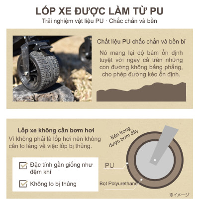 Xe kéo dã ngoại, ngoài trời, du lịch, cắm trại, picnic, đa năng bánh xe rộng có khóa cố định dung thích 230l gấp gọn