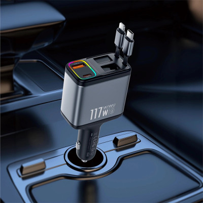Bộ Sạc Điện Thoại Trên Ô Tô Wi WU WiWU Exeed 200W QC+PD Wi-QC026 - Hàng Chính Hãng