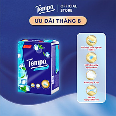 [MUA 8 LỐC TẶNG 3 HỘP GIẤY RÚT + 1 CHIM CÁNH CỤT + 1 TÚI VINDA] Khăn giấy rút cao cấp Tempo  - 4 lớp bền dai, an toàn cho da - Thương hiệu Đức (Lốc 4 gói)