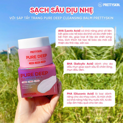 Sáp tẩy trang làm sạch dầu thừa, bụi bẩn, mụn đầu đen Pretty Skin Pure Deep Cleansing Balm 100ml