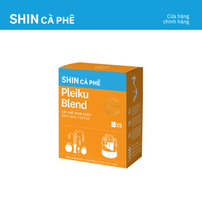 Cà phê Pleiku Robusta - SHIN Cà Phê - Phin giấy - Hộp 5 gói