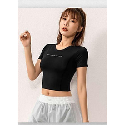 ÁO THUN CROPTOP NỮ TẬP GYM,YOGA,ZUMBA,AERBIC,ĐI CHƠI VẢI CAO CẤP MỊN TAY FORM BODY