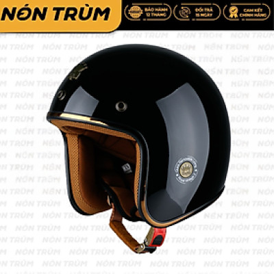 Nón bảo hiểm 3/4 ROYAL M20C đen bóng