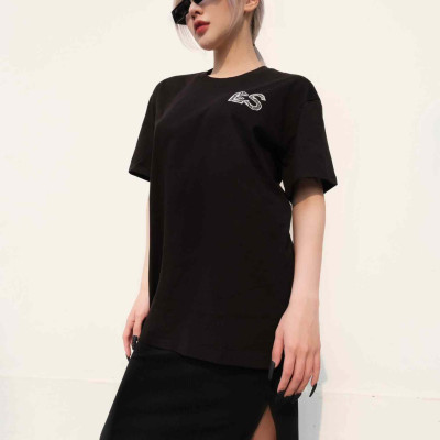 LAAS Áo thun bút bi chi tiết đơn giản dễ phối