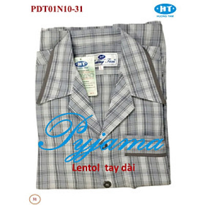 Bộ Pyjama HUONGTAM Lentol tay dài  nam cao cấp(PDT01N11). Chất liệu vải Lentol loại tốt:  mềm mại, thoáng mát, không phai màu.