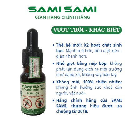 Thuốc diệt kiến gián sinh học SAMI SAMI cao cấp thế hệ mới, diệt kiến gián tận gốc mạnh hơn gấp đôi hoạt chất sinh học
