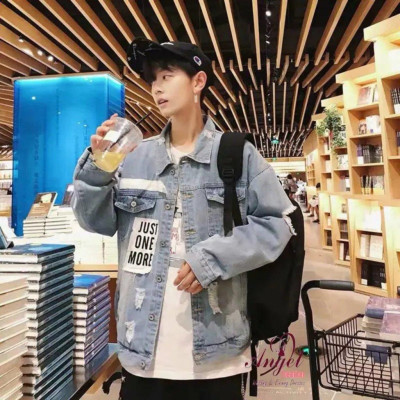 Áo khoác jean nam đẹp Just one more cực hót mẫu mới-A3123