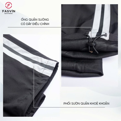 Bộ quần áo gió nam 2 lớp FASVIN BC24631.HN vải thể thao cao cấp lót vải thun hàng chính hãng