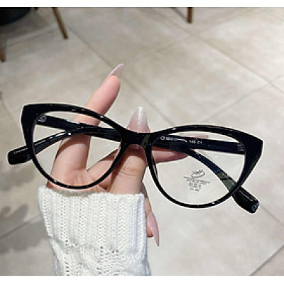 Kính Mắt mèo thời trang thiết kế đơn giản gọng nhựa dẻo màu đen siêu bền, siêu nhẹ