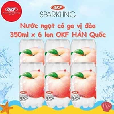 Nước ngọt có ga vị đào OKF Hàn Quốc 350ML x 6 chai