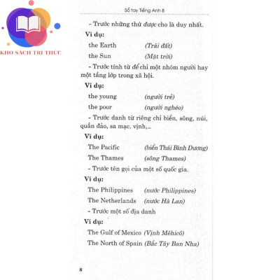 Sách - sổ tay tiếng anh lớp 8 (dùng chung cho các bộ SGK hiện hành)