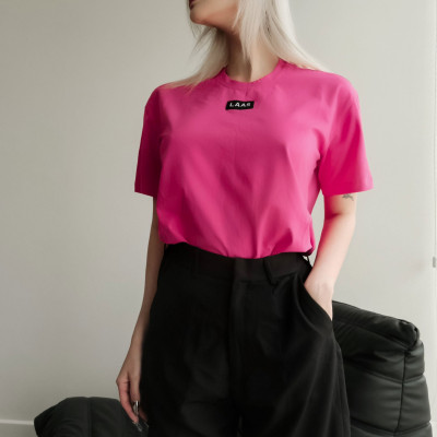 LAAS Áo thun logo fabric  trơn nhiều màu