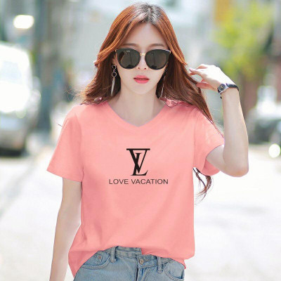 Áo thun nữ MXM form rộng cổ tim in chữ Love Vacation thun 4 chiều từ 45-60kg ( ANU010 )