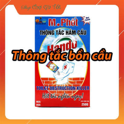 Bột thông tắc bồn cầu bể phốt xuất khẩu Hando 250Gr 