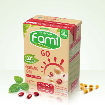 Thùng Sữa Đậu Nành Vinasoy Famigo Đậu Đỏ Nếp Cẩm (200ml x 36 Hộp)