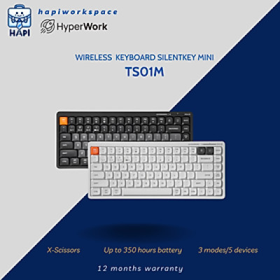 Bàn phím không dây hàng chính hãng HyperWork Silentkey Mini TS01M 75%