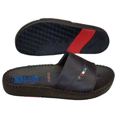 Dép Nam Quai Ngang HÀ NAM Da Bò Thật Cao Cấp DNA2076