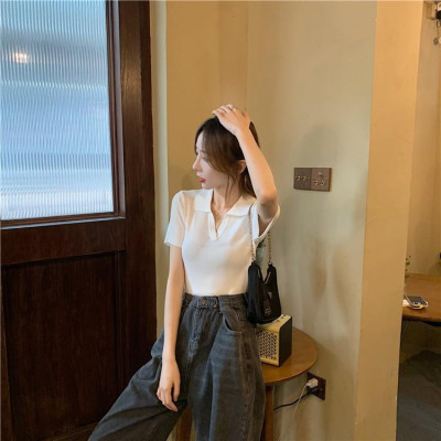Áo Croptop  Áo Croptop Nữ Tay Ngắn Có Cổ Dáng Polo Siêu Xinh Mềm Mịn