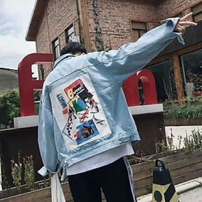 Áo Khoác Jean Nam - Xanh nhạt - Nam - XL