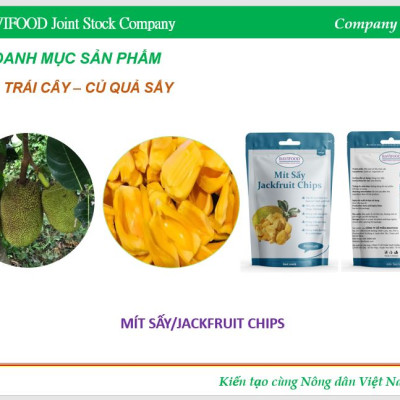 Mít Sấy Chân Không (Jackfruit Chips), Giòn Xốp Tự Nhiên – BAVIFOOD, Khối Lượng:  1 kg (thùng = 10 gói x 100 grs/gói) – Premium