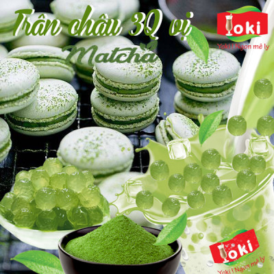 Combo Trân châu 3Q hương măng cụt Yoki và Trân châu 3Q hương Matcha Yoki