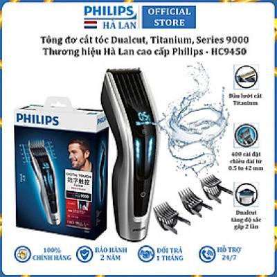 Tông đơ cắt tóc lưỡi Titanium cao cấp thương hiệu Philips HC9450/15 - Hàng Nhập Khẩu