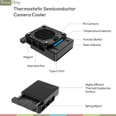 Ulanzi CU01 - Bộ Quạt Tản Nhiệt Di Động 3 Cấp Độ, Tích Hợp Pin Dành Cho Máy Ảnh DSLR - Hàng chính hãng
