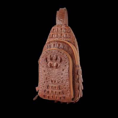 HJ6285-86-87-88 - Túi đeo trước nam da cá sấu Huy Hoàng màu đen, nâu đất, vàng bò, nâu đỏ