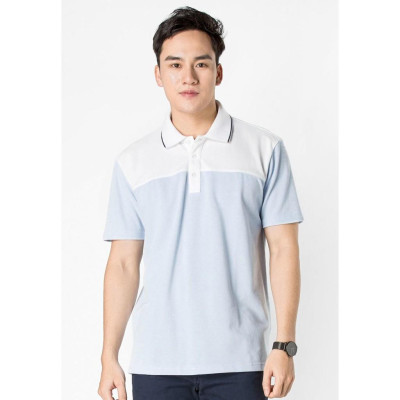 Áo polo nam cộc tay trơn màu xanh dương aligro ALGPLO23