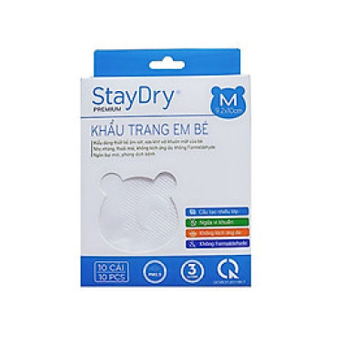 Combo Khẩu Trang Em Bé Staydry Chai Xịt Sát Khuẩn Staydry 70ml