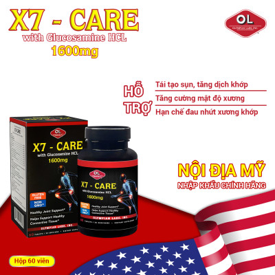 X7-Care Olympian Labs hộp 60 viên bổ khớp tăng tiết dịch khớp giảm đau nhức khô khớp thoái hoá khớp