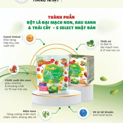 Bột Lá Đại Mạch Non, Rau Xanh Và Trái Cây S Select Yuwa Thải Độc Cơ Thể, Làm Đẹp Da, Chống Lão Hóa