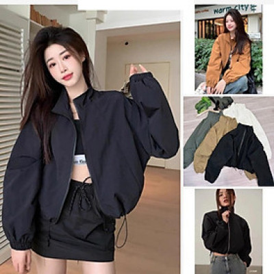 Áo khoát nữ hàn quốc dù trượt nước 2 lớp hàng bao chất cực chuẩn-A2093