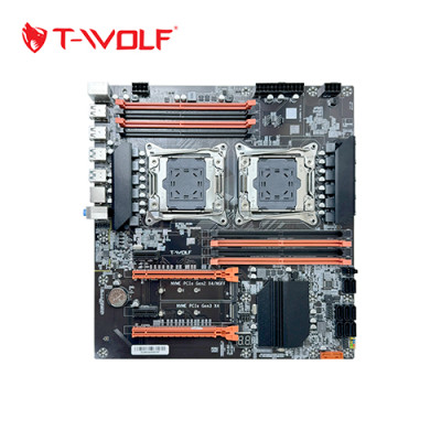 Bo mạch chủ Main T-WOLF Xeon TW-DU99D4 (2*LGA2011-3E5V3-V4/8*DDR4(Chạy được Ram thường)/Lan 1000/2*NVMe-M.2 Sata/2*PCIe16X/2*PCIe1X) - Hàng Chính Hãng