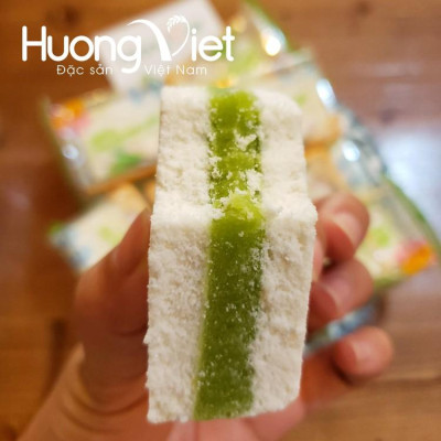 Đặc Sản Sóc Trăng - Bánh In Đậu Xanh Lá Dứa Tân Huê Viên Túi 10 Bánh 400G, Đặc Sản Bánh In Sóc Trăng Nhân Lá Dứa, Đậu Xanh