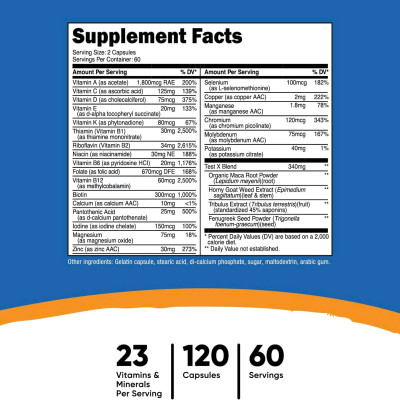 Viên Uống Nutricost Multi Vitamin For Men (120 Viên) Tăng Cường Miễn Dịch, Bổ Sung Vitamin | Nhập Khẩu Mỹ