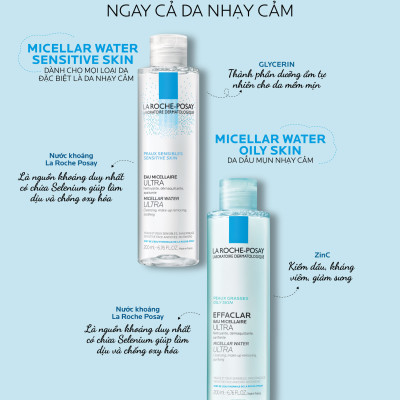 Nước Tẩy Trang La Roche-Posay Dành Cho Da Nhạy Cảm 400ml Micellar Water Ultra Sensitive Skin 400ml
