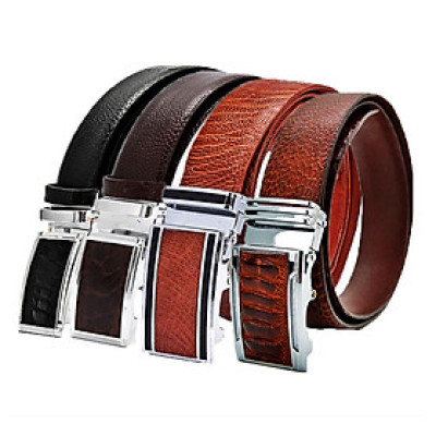 HJ4401-02-03-04 - Thắt lưng nam da đà điểu đen, nâu đât, vàng, nâu đỏ