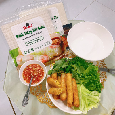 Combo 5 Bánh tráng gỏi cuốn Shammi tròn size 22cm túi 400g (Bánh tráng cuốn xuất khẩu)