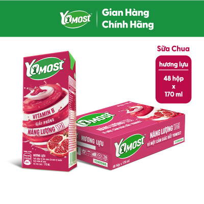 Thùng 48 Hộp Sữa Chua Lên Men Tự Nhiên Yomost Trái Lựu (170ml/Hộp)