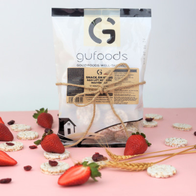 Snack gạo lứt ngũ cốc nguyên hạt GUfoods - Không đường, Không chiên dầu, Không gluten, Thanh đạm, Lành mạnh, Phù hợp Eat clean, Ăn vặt healthy, Tiện lợi, Thuần chay