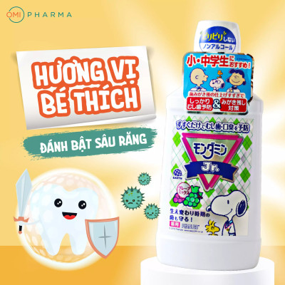 Nước Súc Miệng Cho Trẻ Em Từ 6-15 Tuổi Hương Nho Mondahmin Jr. Nhật Bản (Chai 600ml)