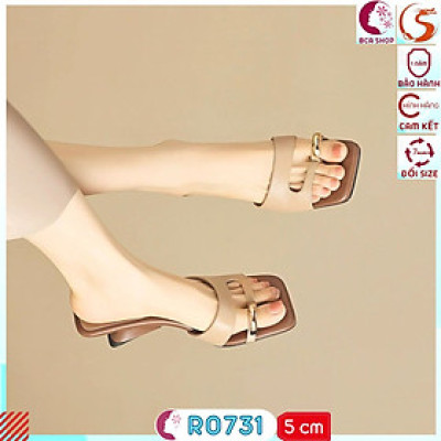 [THANH LỊCH - TRẺ TRUNG] Thiết Kế Dép Guốc Đế Xuồng Xỏ Ngón Cao Gót 5p RO731 ROSATA Đi Làm - Đi Chơi Đều Thoải