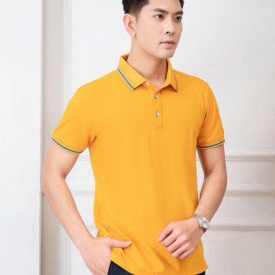 Áo polo ngắn tay cotton prima màu vàng Aligro ALGPLO83